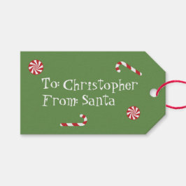 Personlig Gift från jultomtens Grönt Presentetikett