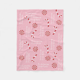 Personlig Gift från jultomtens Rosa Fleecefilt