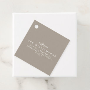 Personlig Gift från Modern Elegant Taupe Brown Gåvor Etiketter