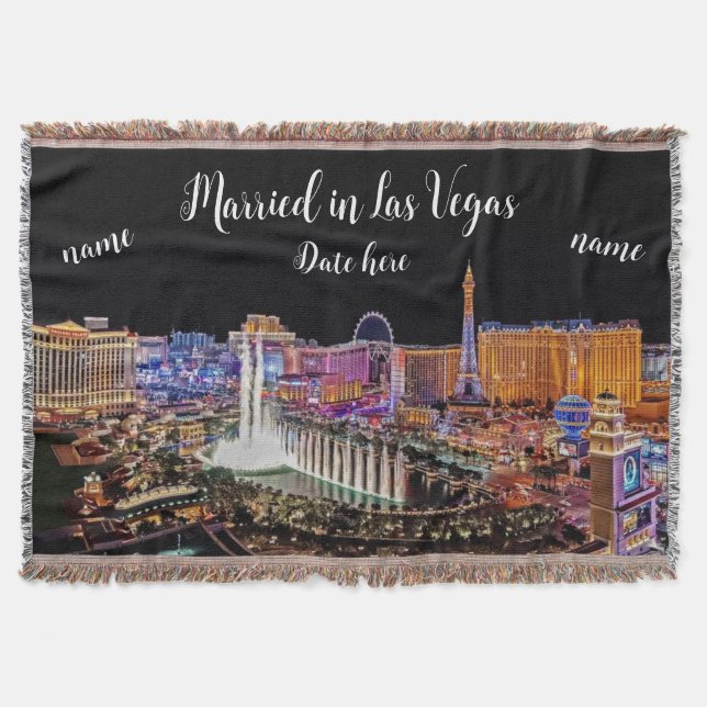 Personlig gift i Las Vegas Throw Blanket Filt (Framsidan)