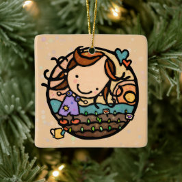 Personlig Gift Kärlek  Nature Girl Julgransprydnad Keramik