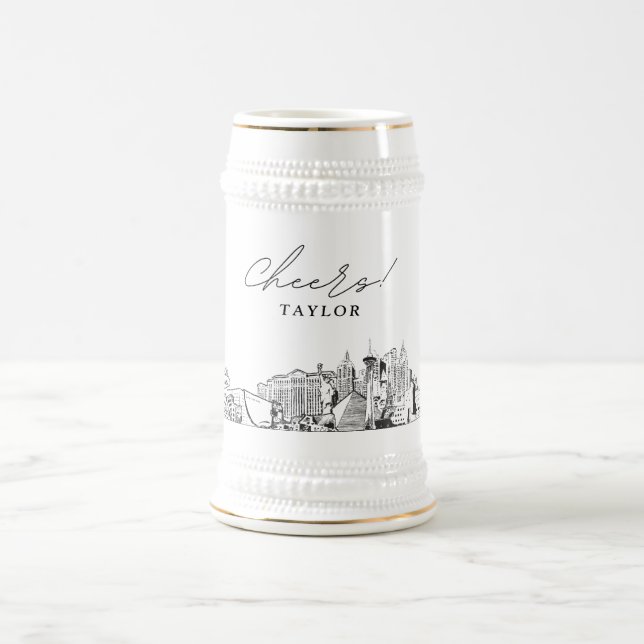 Personlig Gift Las Vegas Skyline Beer Stein Sejdel (Center)