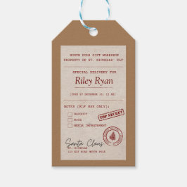 Personlig Gift-Märkre från tomten Presentetikett