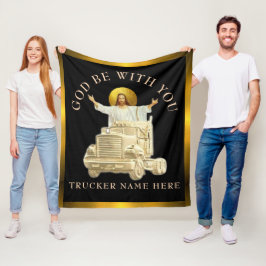 Personlig Gift med "GOD BE WITH DIG" Fleecefilt