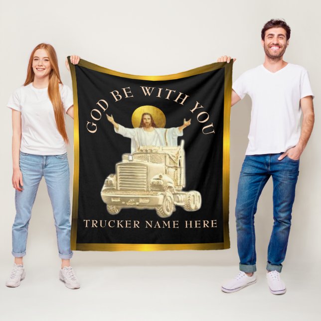 Personlig Gift med  "GOD BE WITH DIG" Fleecefilt (På plats)