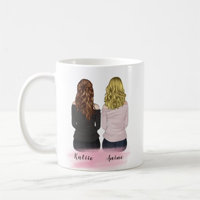 Personlig Gift-meddelande för bästa vän Kaffemugg (Vänster)