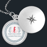 Personlig Gift Nautical Bröllop Berlockhalsband<br><div class="desc">Modern Nautisk Bröllop-design. Enkel att anpassa. Om du har några frågor kan du kontakta mig. Perfekt för Firande vid sommaren Bröllop. Matchningsprodukter finns i samlingen Nautical Bröllop. Du är välkommen att besöka min affär för vackrare produkter.</div>