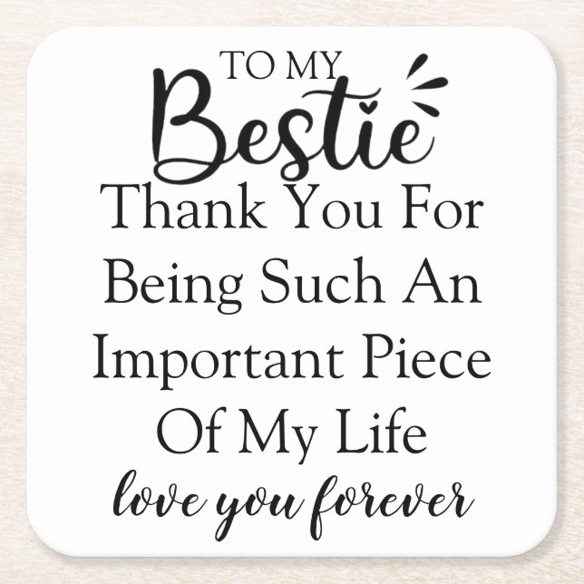 Personlig Gift-offert för bästa vän för kvinnor Underlägg Papper Kvadrat (Framsidan)