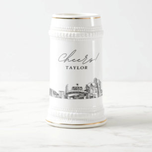 Personlig Gift Reno Skyline Sketch Sejdel