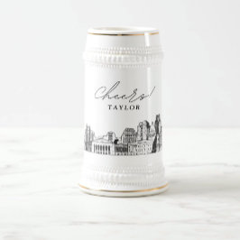 Personlig Gift Sacramento Skyline Sketch Sejdel