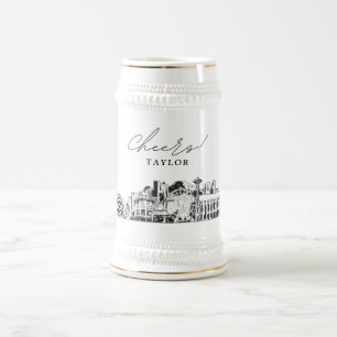 Personlig Gift Seattle Skyline Beer Stein Sejdel