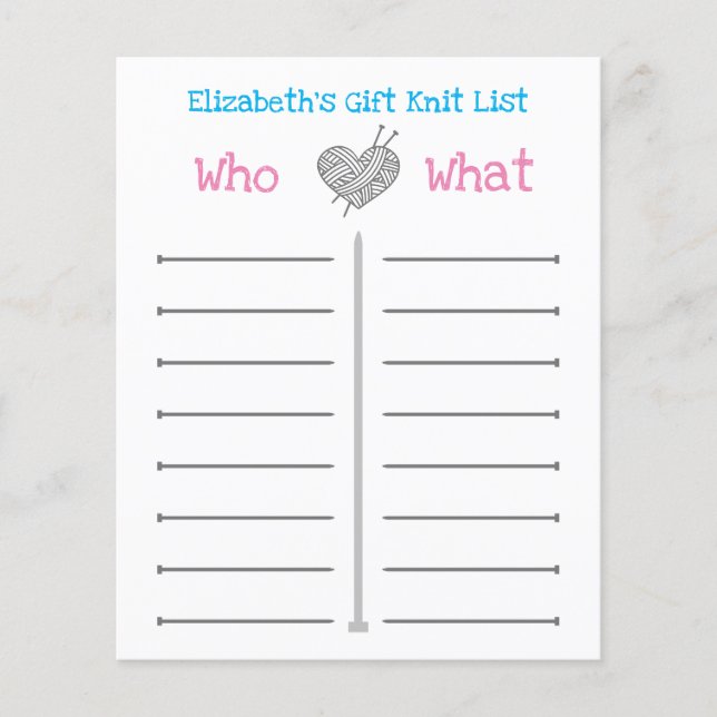 Personlig Gift Sticka lista (Framsida)