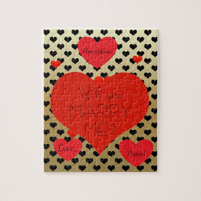 Personlig giftermål frieri om du vill gifta dig me pussel (Vertikal)
