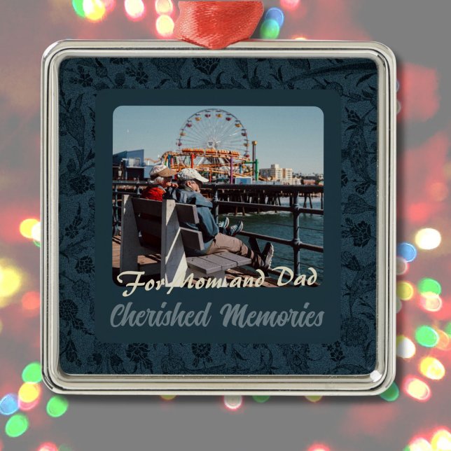 Personlig Gifts for Older Parents Par Grönt Julgransprydnad Metall (Personalized Gifts for Older Parents Couples)