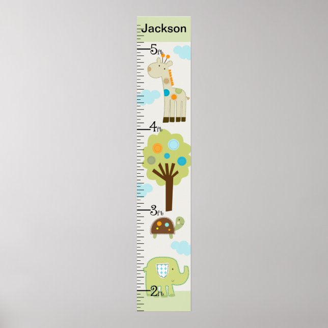Personlig Giggle Gang Animals Growth Diagram Poster (Framsidan)