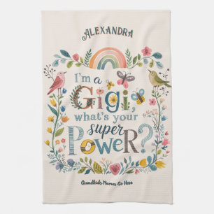 ❤️ Personlig GIGI-gåvor Lägg till Barnbarn Namn Kökshandduk