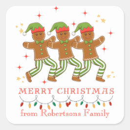Personlig Gingebröd Man Line Dancing Fyrkantigt Klistermärke