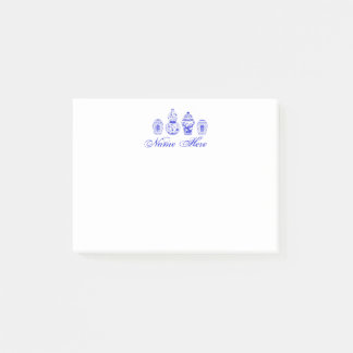 Personlig Ginger Burk Blue White Sticky Notes Post-it Block