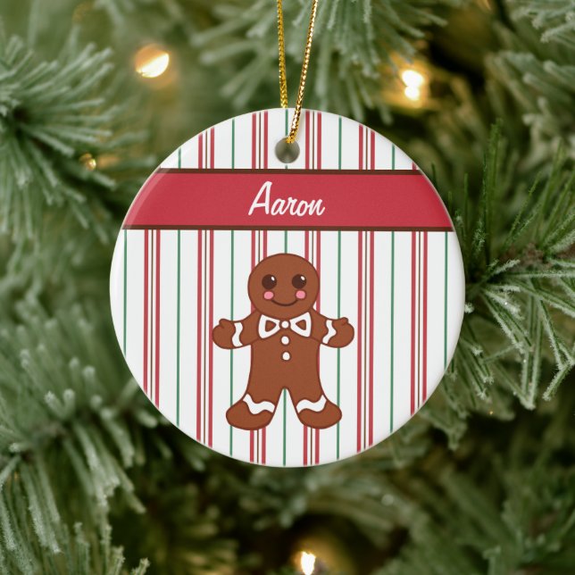 Personlig Gingerbread Boy-ornament Julgransprydnad Keramik (Träd)