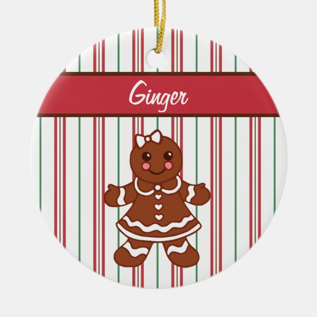 Personlig Gingerbread Girl Ornament (Framsidan)