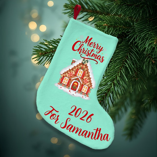 Personlig Gingerbread House Strumpa 2026 (Skapare uppladdad)