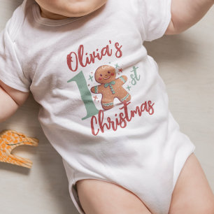 Personlig Gingertea Baby Första julen T Shirt