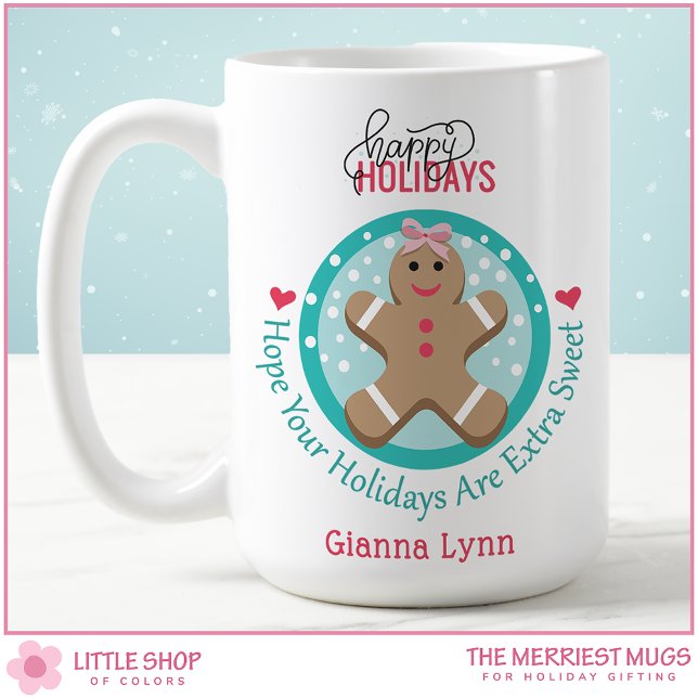 Personlig Gingertea Girl-julkaka Kaffemugg (Skapare uppladdad)