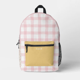 Personlig Gingham Cottagecore Backpack