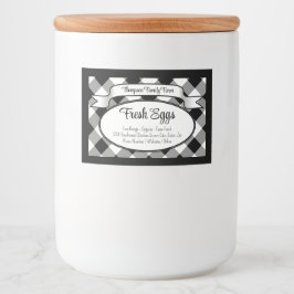 Personlig Gingham Farm Egg Carton Label Mat Etiketter