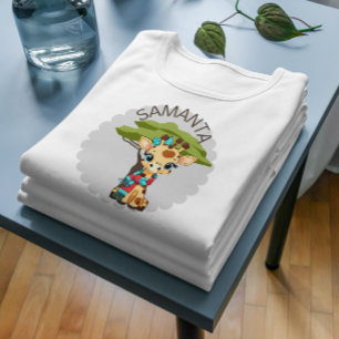 Personlig Giraff Barn T-Shirt