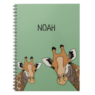 Personlig Giraff Rolig Grön Anteckningsbok