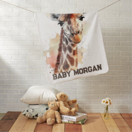 Personlig Giraffe Baby Blanket Bebisfilt