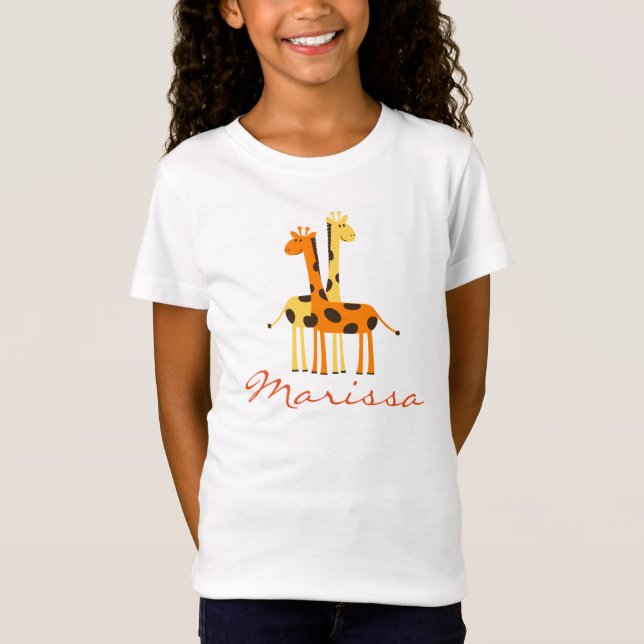 Personlig Giraffe Baby Gifts T Shirt (Framsida)