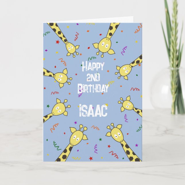 Personlig Giraffe Birthday Card Helgkort (Framsida)
