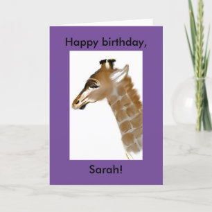 personlig giraffe-födelsedagskort kort