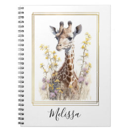 Personlig Giraffe School Office Notebook Gift Anteckningsbok