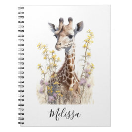 Personlig Giraffe School Office Notebook Gift Anteckningsbok