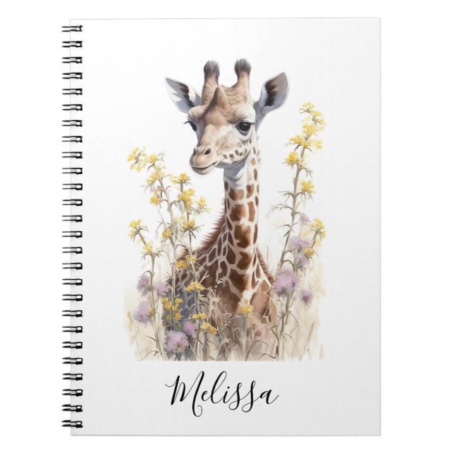 Personlig Giraffe School Office Notebook Gift Anteckningsbok (Framsidan)