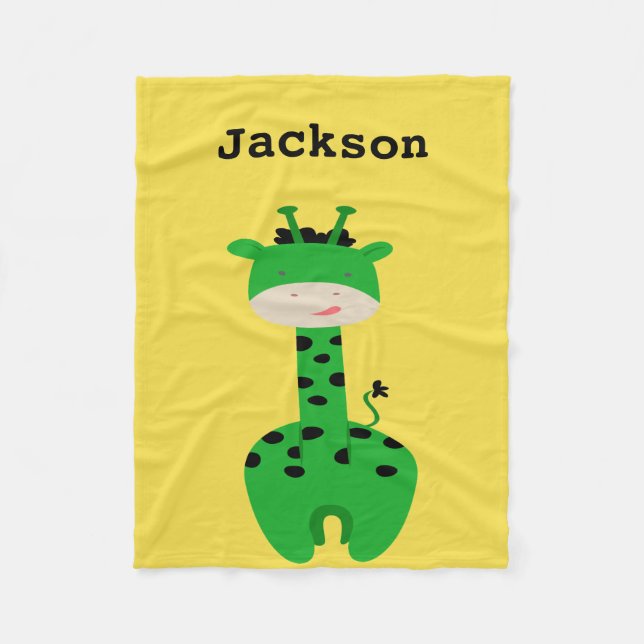 Personlig Giraffe Throw Fleecefilt (Framsidan)
