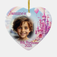 Personlig Girl 8th Birthday Photo Heart Gift