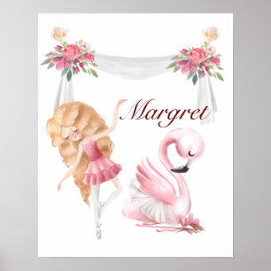 Personlig Girl Ballet Nursery Poster