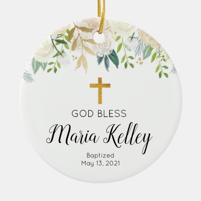 Personlig Girl Baptism Ornament (Framsidan)