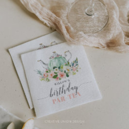 Personlig Girl Birthday Par-Tea Tea Party Pappersservett