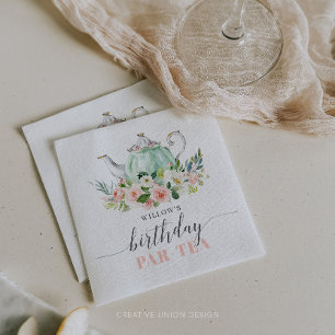 Personlig Girl Birthday Par-Tea Tea Party Pappersservett