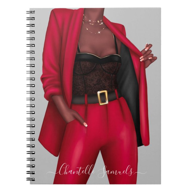 Personlig Girl Chef Notebook Anteckningsbok (Framsidan)