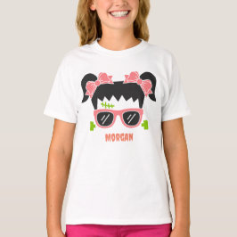 Personlig Girl Frankenstein Halloween T Shirt