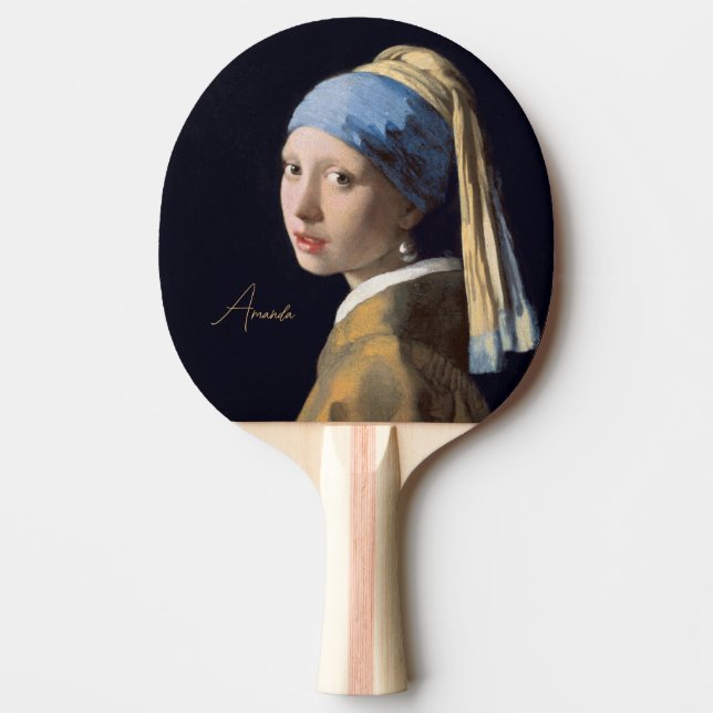 Personlig-Girl med Pearl Earring-Vermeer Pingisracket (Framsidan)
