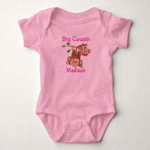 Personlig Girl Monkey Big Cousin T-shirt