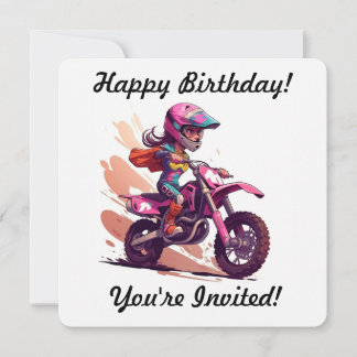 Personlig Girl Motocross-inbjudan Inbjudningar