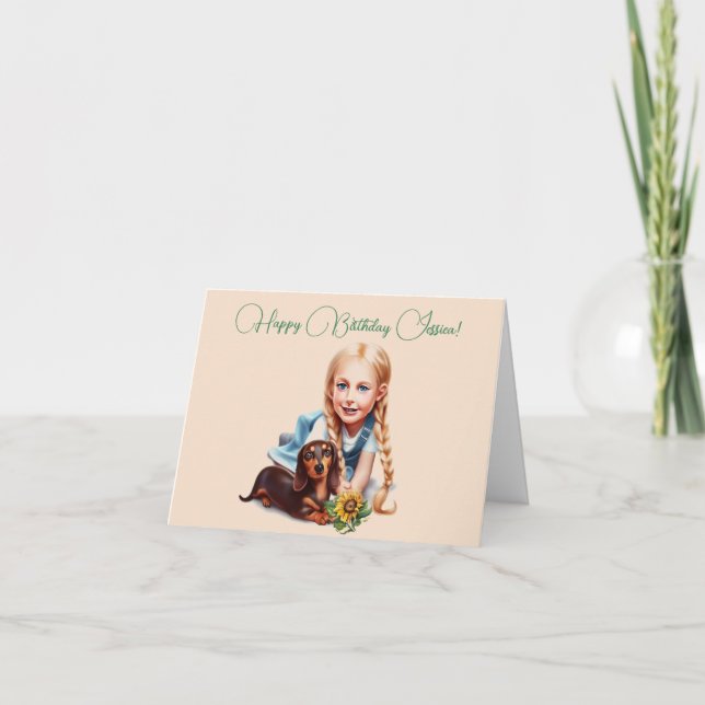 Personlig Girl Namn Birthday Card Kort (Framsida)